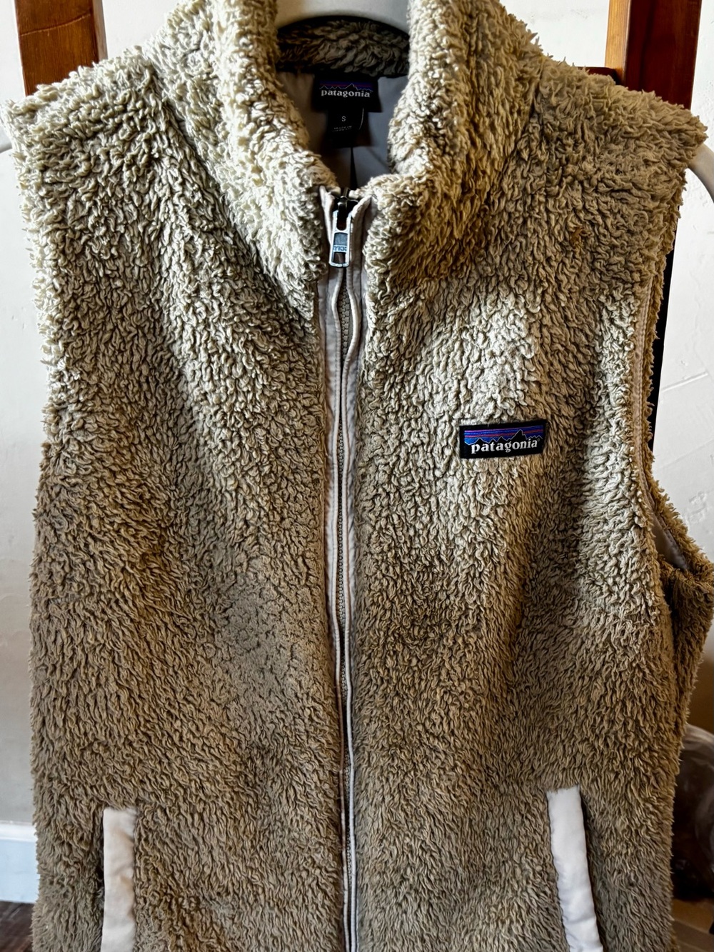 Patagonia Taupe Sherpa Fleece Vest - Women's